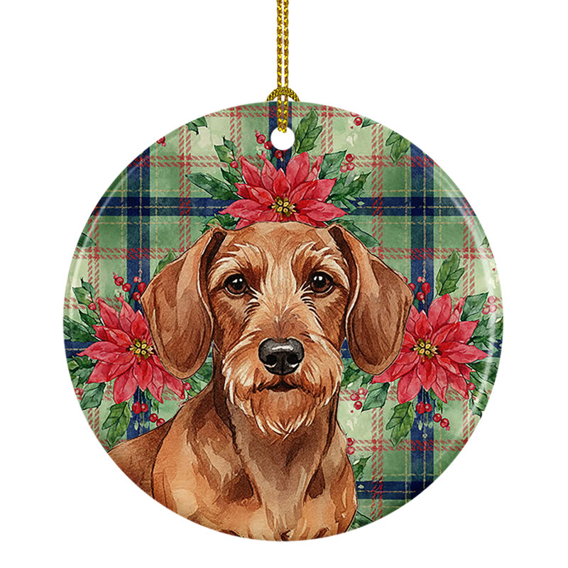 Ornement en forme de teckel rouge, Dachshund Wirehaired Red