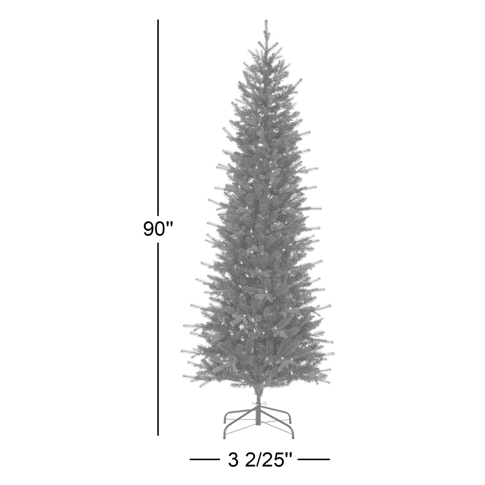 90' Lighted Artificial Pine Christmas Tree