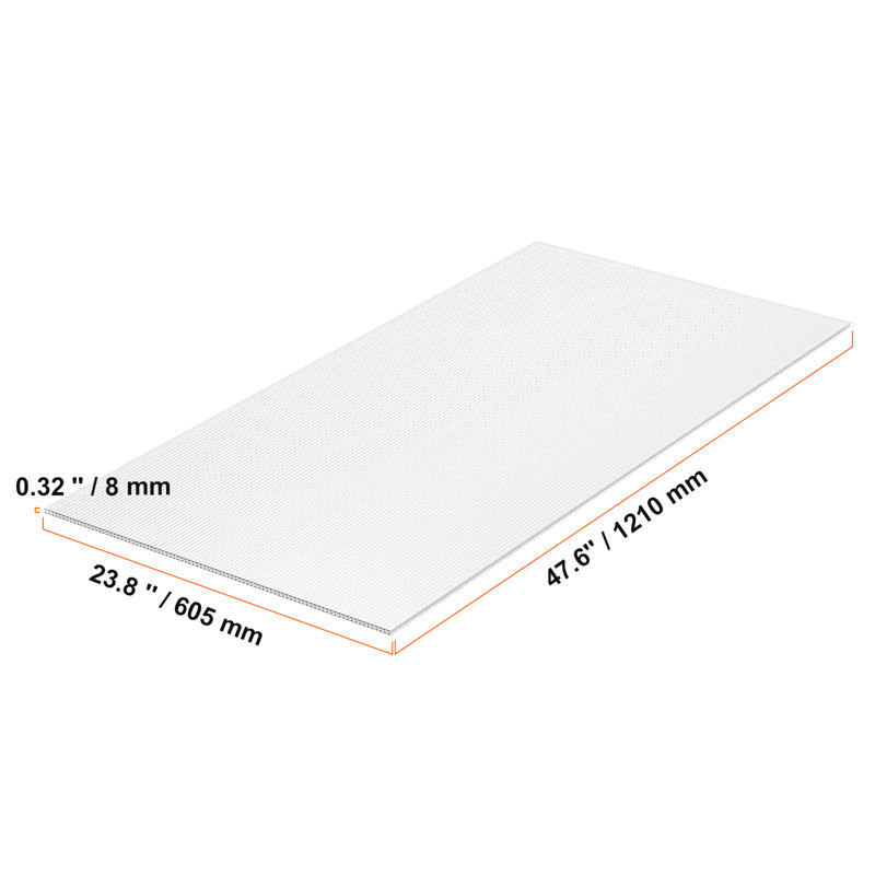14 Pack Polycarbonate Greenhouse Panels Roof Sheets, 0.32" H x 47.6" W x 23.8" D