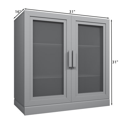 Mance Display Cabinet With Tempered Glass Shelves