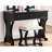 Modern Bedroom Vanity In Black With Stool, 3 - Drawer Table And Foldable Mirror, Pine Frame, Particle Board , 43"X19"X54" Size Contemporary W/ Drawers Wood, Veneer, 43X19x54 Inches-814792230