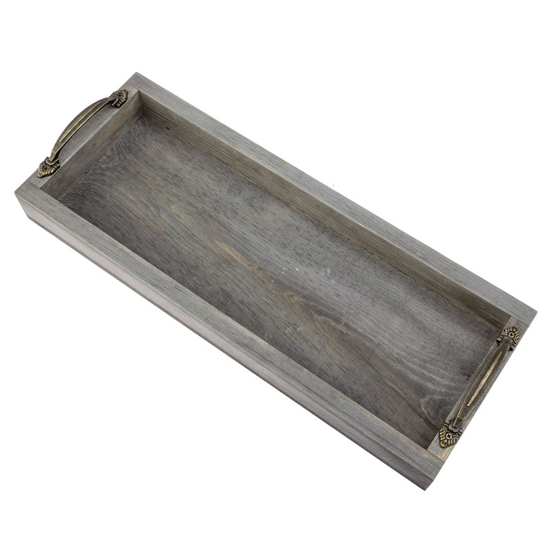 Bathroom Accessory Tray, Vintage Grey