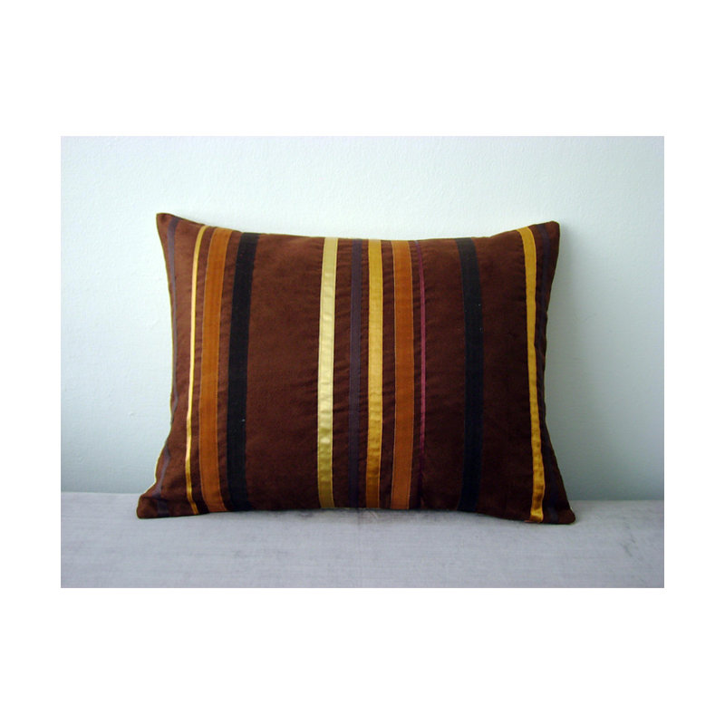 Lovett Striped Rectangular Throw Cushion, Brown