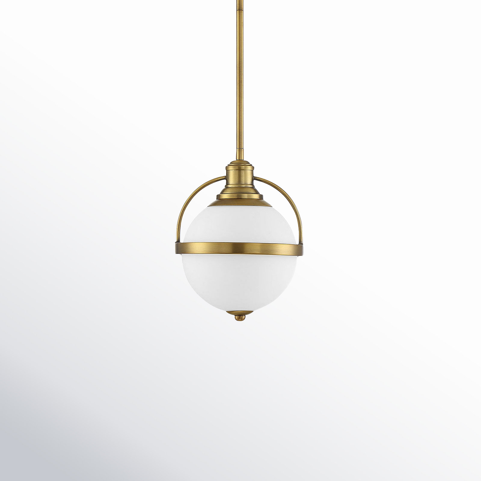 Reeves 1-Light Dimmable Globe Pendant , 16.5" H x 12.75" W x 12.75" D, Warm Brass