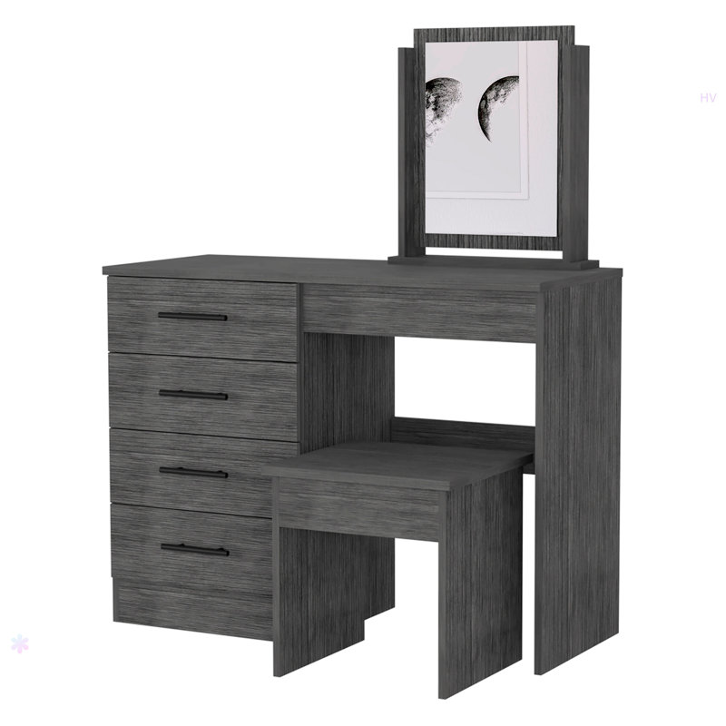 Coiffeuse 4 tiroirs avec tabouret Stonington