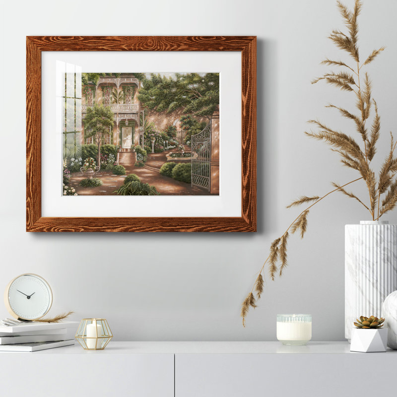 Jane's Courtyard II - peinture encadrée, Érable, H 24 po x l 18 po x P 1,5 po