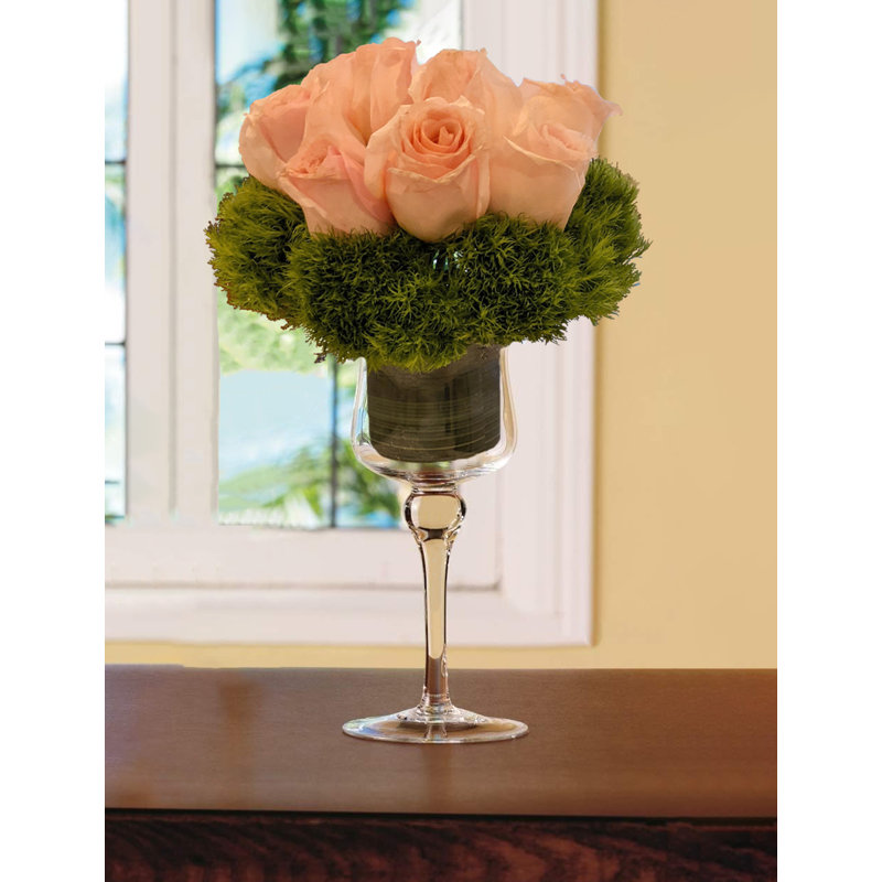 Handmade Glass Table Vase, 13.25" H x 6" W x 6" D