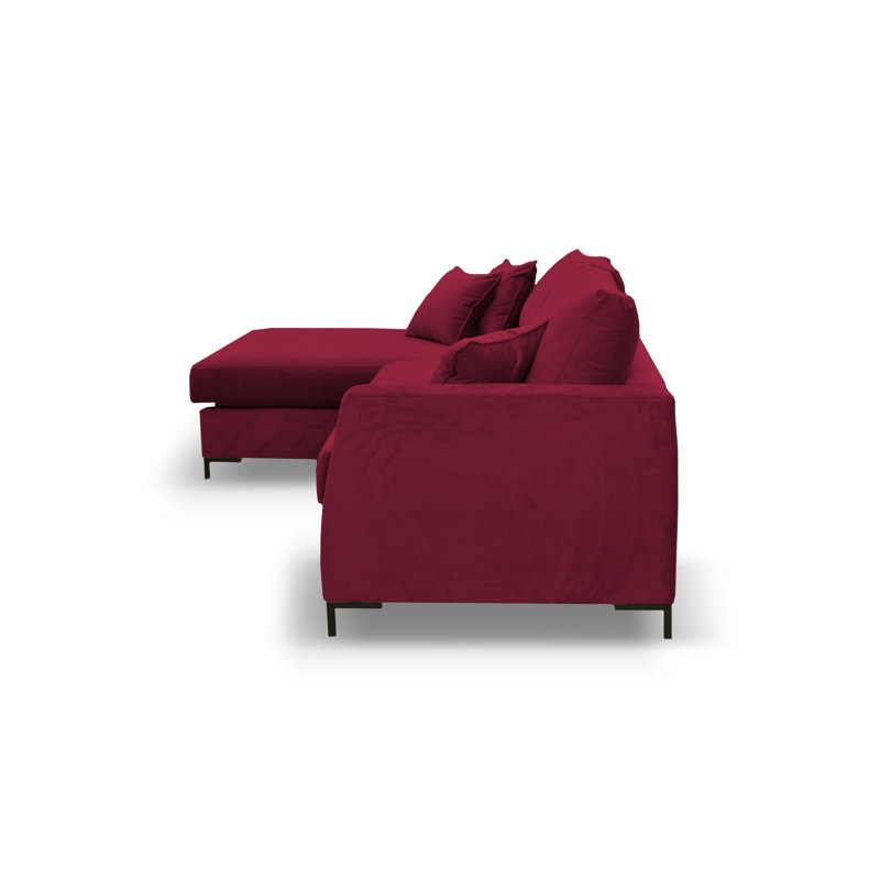 Inwood 4 Seater Corner Sofa , Red 100 % polyester, Left Hand Facing