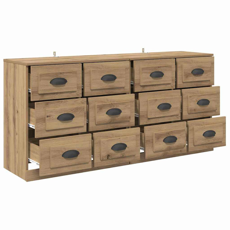  Sideboards With Drawer 2 Pcs Artisan Oak 70 X 35.5 X 67.5 Cm, Artisan Oak