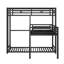 Lit superposé triple en forme de L, noir, taille simple, H 74,00 po x l 77,20 po x L 77,95 po