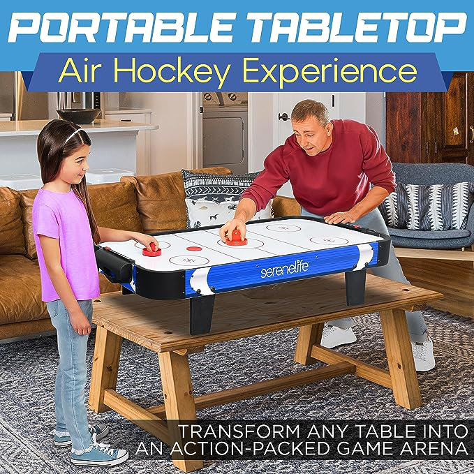 SereneLife 40'' 2 -Player MDF Push/Nok Hockey with Manual Scoreboard