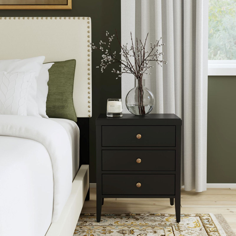 Rushville Wood Nightstand, Black