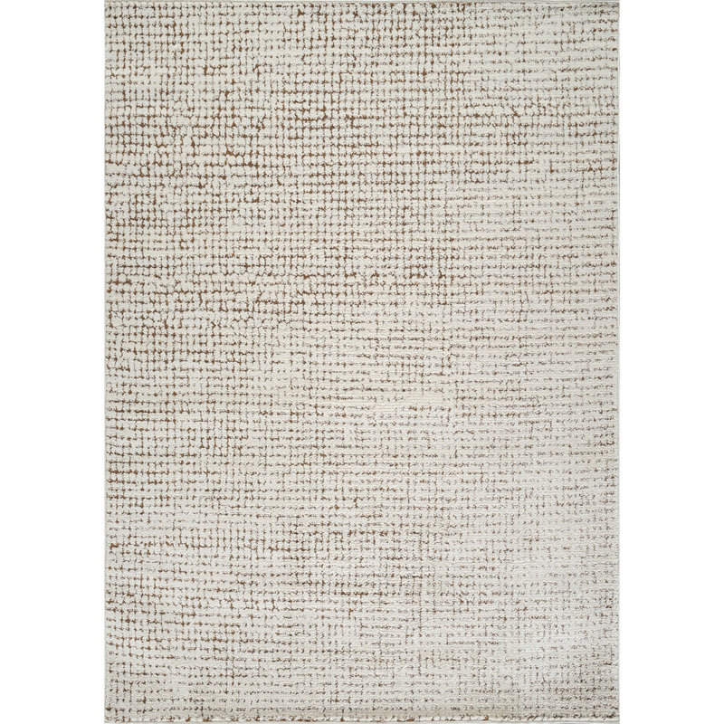 Brown Modern Rug, Dotted Anti Slip Easy to Clean Rug For Living Room, Dining Room, Bedroom, Kitchen, Rectangle 120 x 170 cm