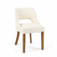 Chaise de salle à manger rembourrée avec pieds en bois massif-129445055