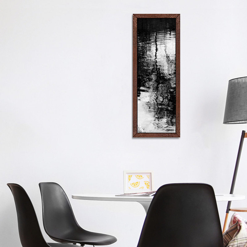 Reflecting Triptych II by Michael Barrett - Floater Frame Panoramic Painting on Canvas, 152.4 cm H x 50.8 cm W, Brown Framed