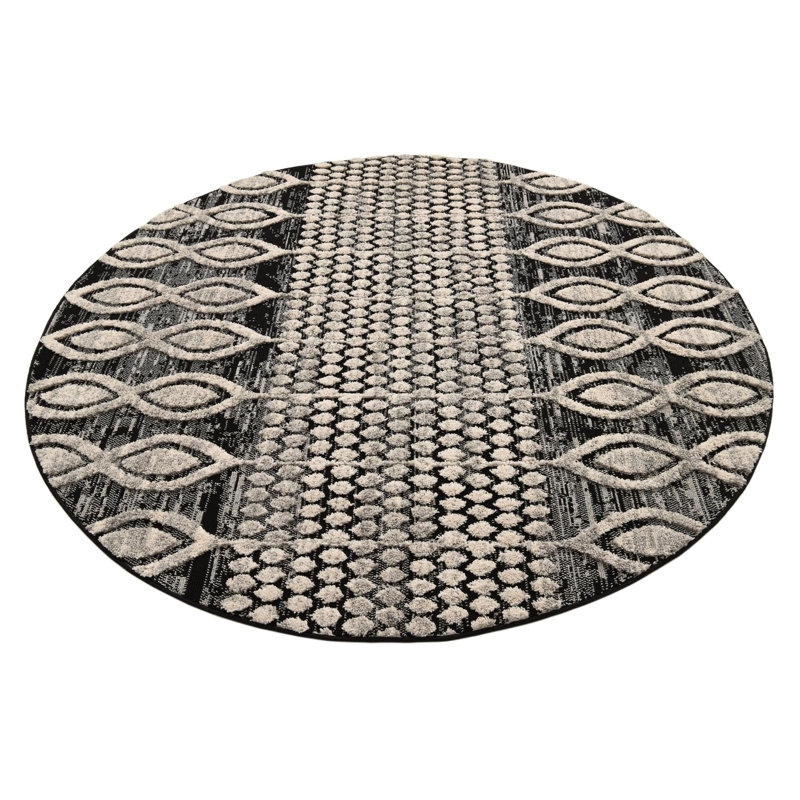 Brohdy Moroccan Indoor Rug, Round 4'