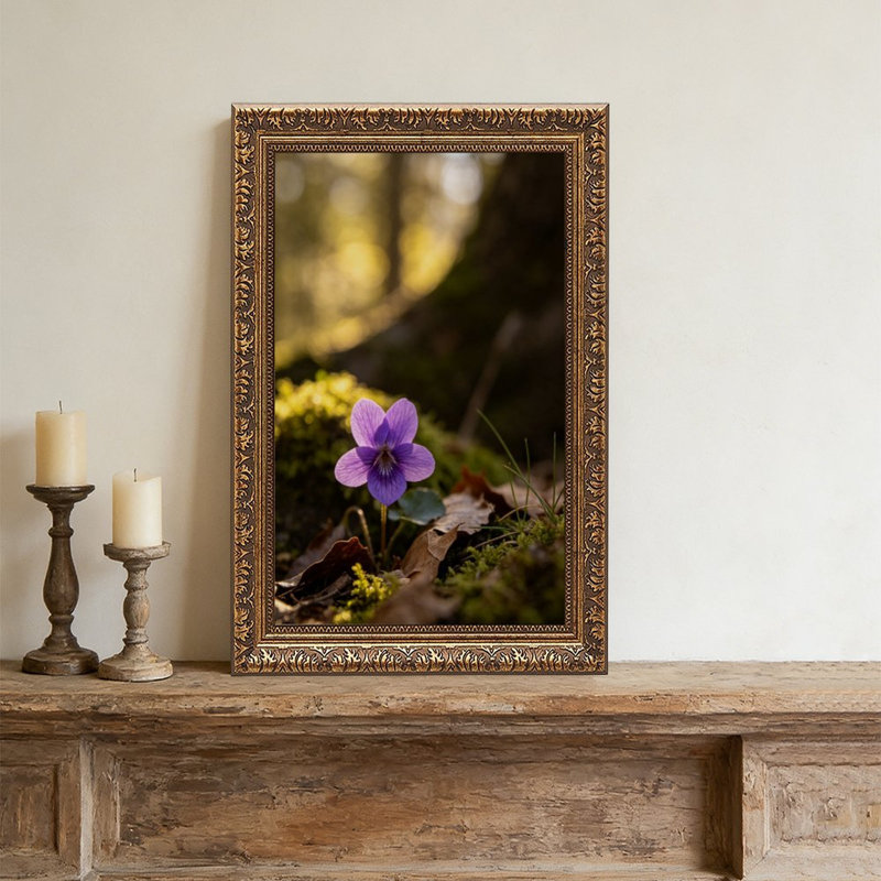 Cadre mural rétro mauve et violet FlowerOrnate, L 12 po x l 18 po