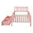 Twin Wood Platform Bed with Guardrails on Both Sides and Two Storage Drawers