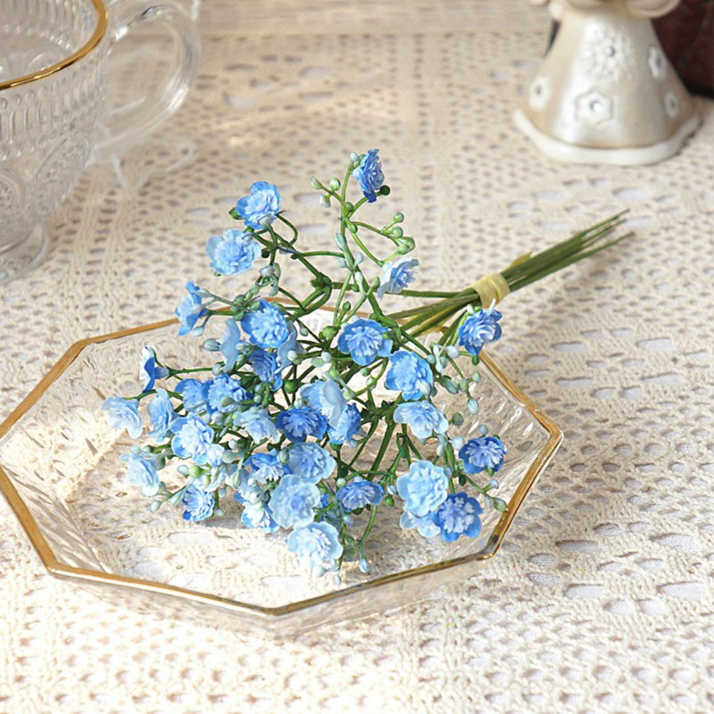 5 bouquets de 42 têtes de fleurs artificielles pour respirer chaque bébé, Bleu