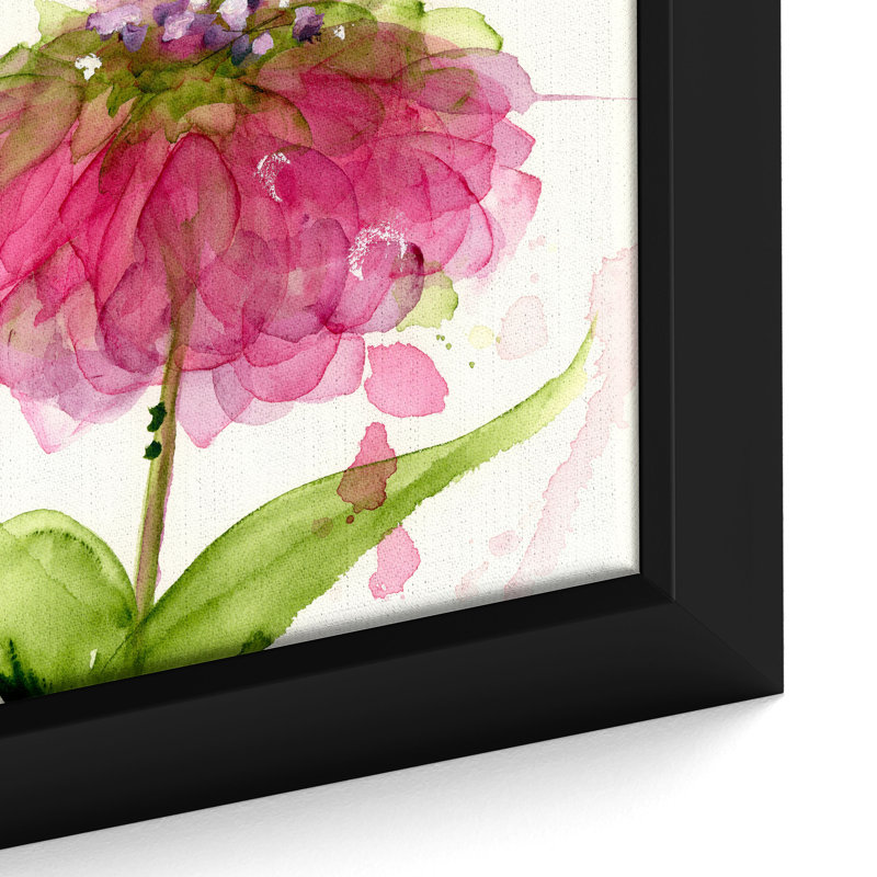 «Dragonfly and Zinnia», reproduction sur toile, H 24 po x l 18 po x P 2 po, Toile avec cadre