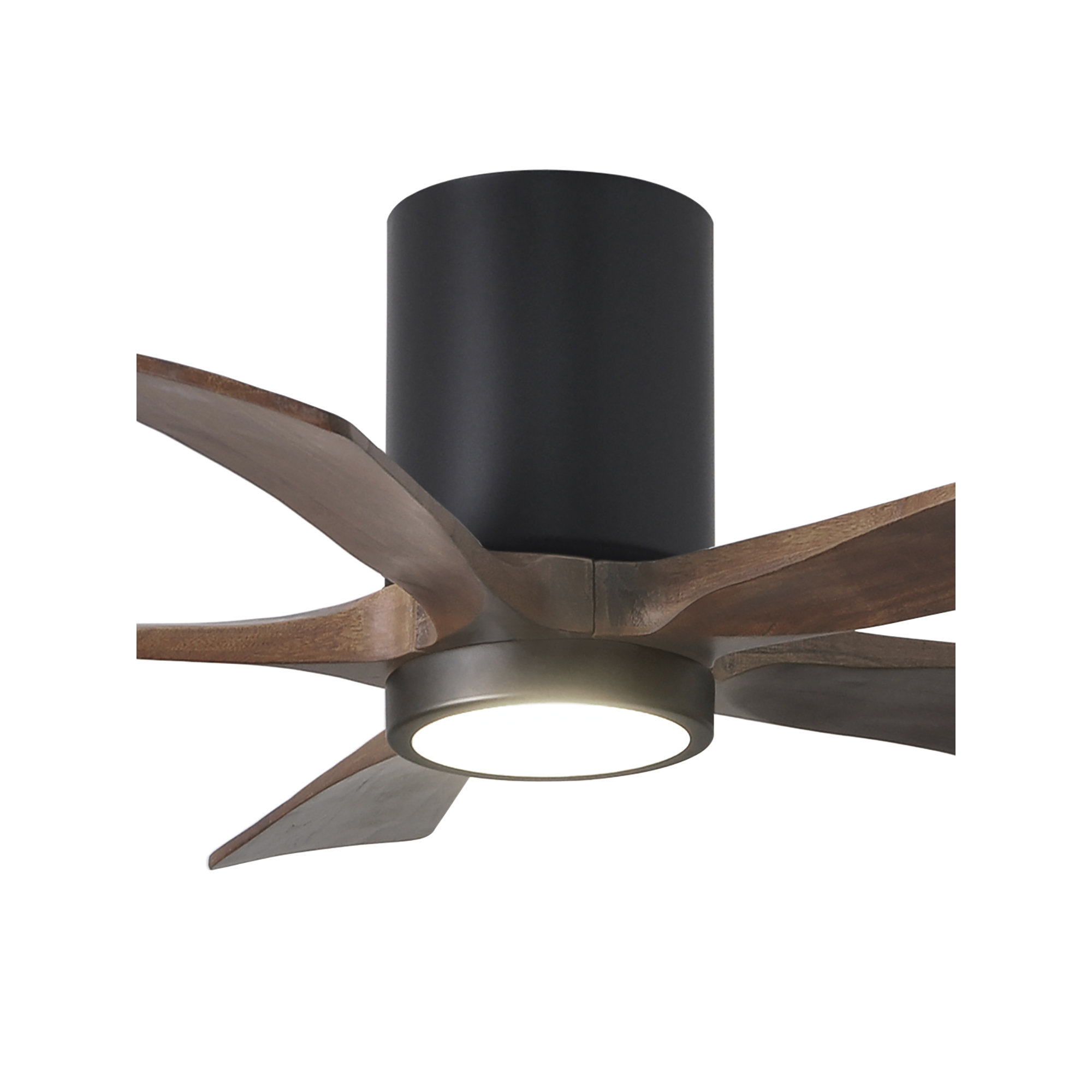 Irene 5 - Blade LED Ceiling Fan with Light Kit Included, 42", Matte Black, Walnut Tone