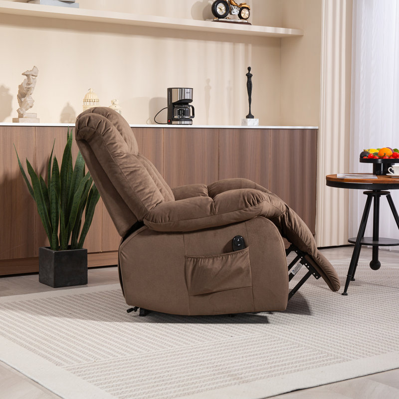 Power Lift Recliner Chair For Elderly,Heavy Duty Recliner W/Safety Motion Mechanism And Comfortable Upholstery, Coffee