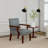 Fabric Accent Arm Chair Set of 2 with Round Wood Table-154867019