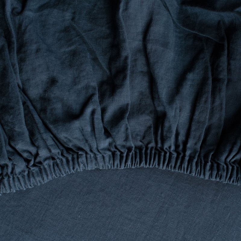 100% French Linen Sheet Set, Queen Sheet Set with 2 Pillowcases, Baltic