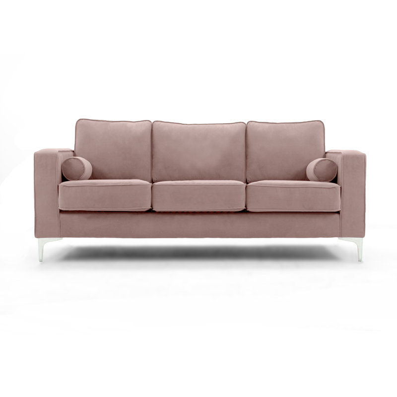 Georgio 3 Seater Velvet Sofa, Dusky Pink