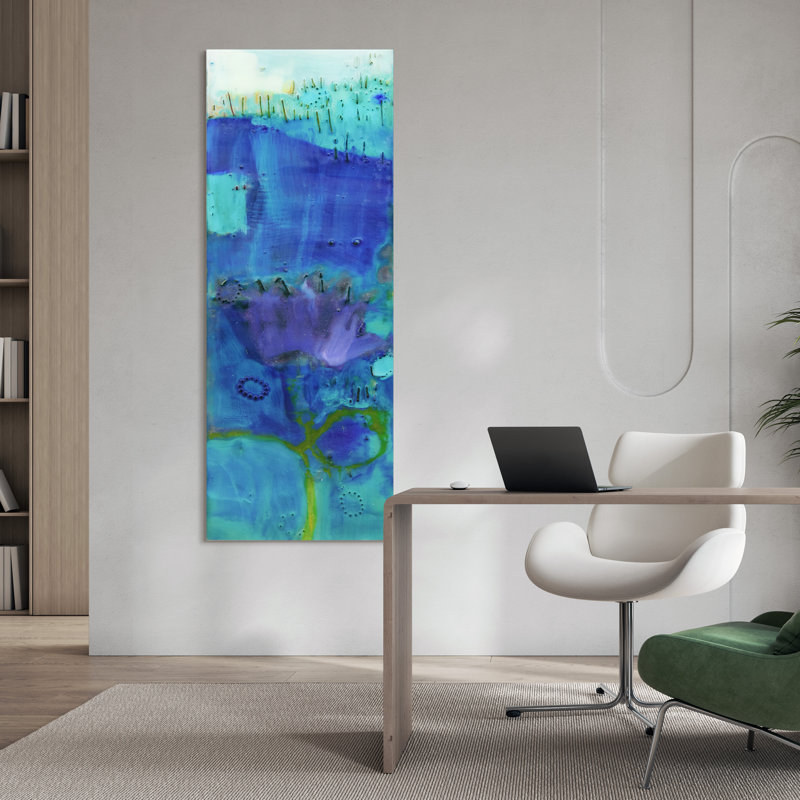 Reedy Blue III - impression sans cadre sur verre
