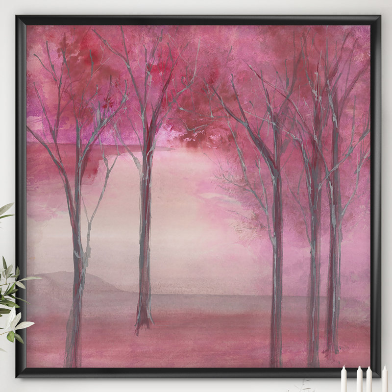 Cadre photo « rose forest », impression sur toile, H 30 po x l 30 po x P 1 po, Cadre noir