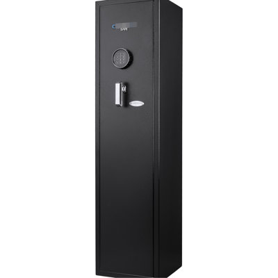 Coffre-fort approuvé - rangement pour clavier numérique de 4,33 pieds cubes. Mécanisme de verrouillage sécuritaire. Peut contenir des fusils et des accessoires. Pour les entreprises à domicile. Espace de rangement en acier noir. Vaste espace pour les munitions polyvalentes
