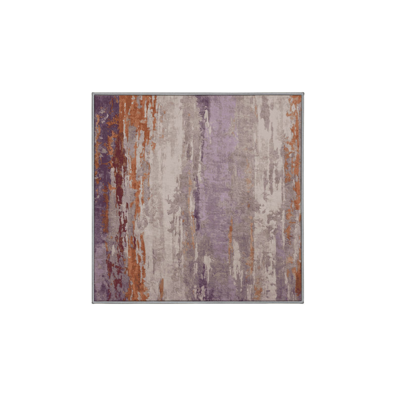 Machine Washable Brown Area Rug, Square 8'