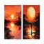 Ensemble de salon art mural orange et noir Sunrise Serenity II - bord de mer tropical-102582502-102582505
