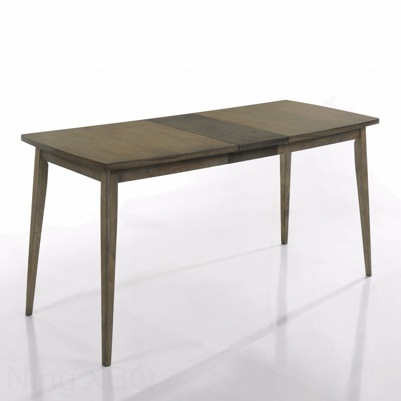 Contemporary Rectangle Dining Table 88" Wide Walnut Extension Leaf