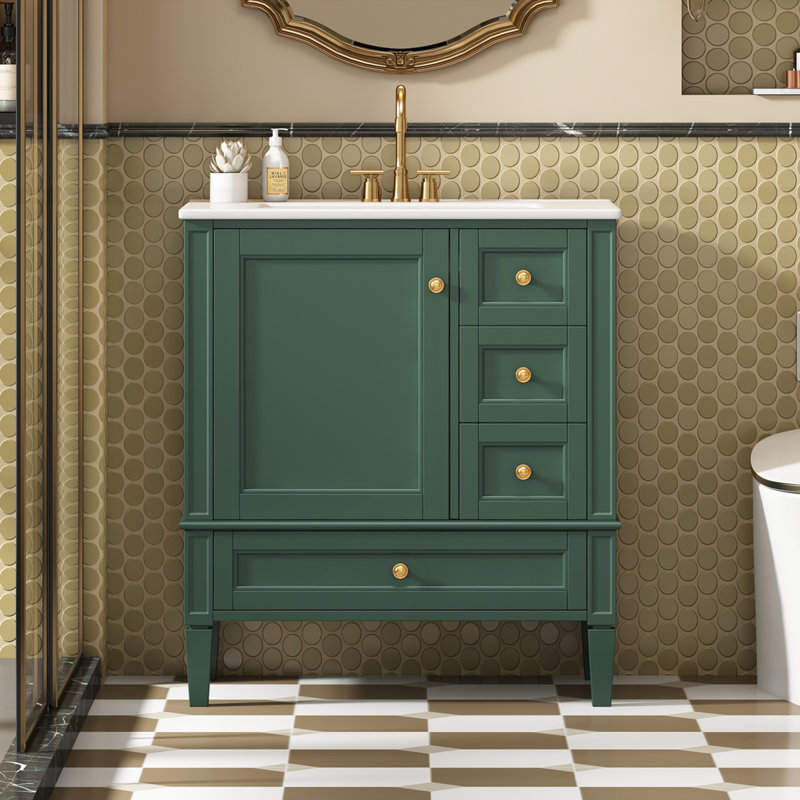 Meuble-lavabo mural 36 po, Vert