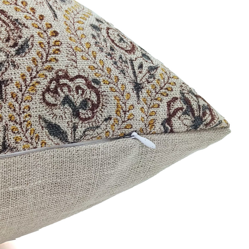 Coussin décoratif pour canapé et lit à motif de lin fabriqué à la main Fabividine, 14 po x 14 po
