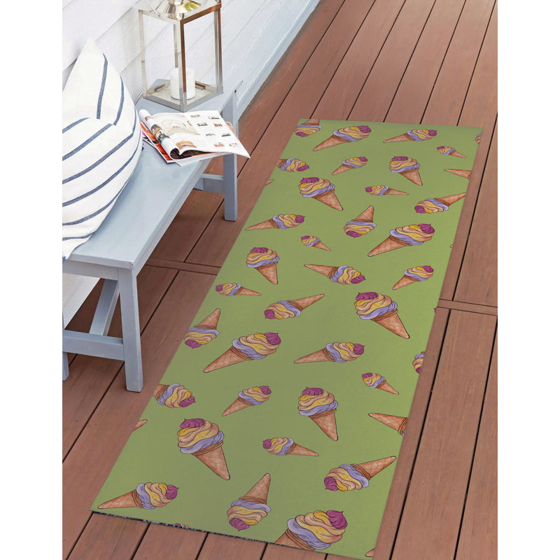 Summer Ice Cream Outdoor Rug, Runner 2'6" x 8'