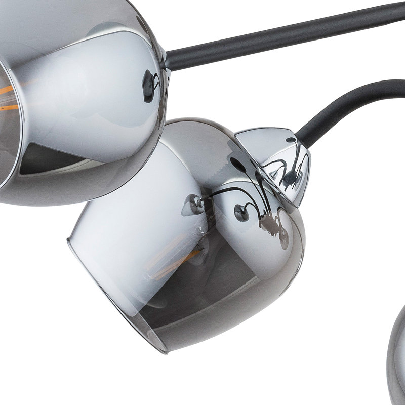 Dickerson 6 - Light Shaded Chandelier, Chrome, Graphite