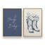 Ensemble de 2 bottes de cowboy bleu marine en fleurs-245493875-245493881