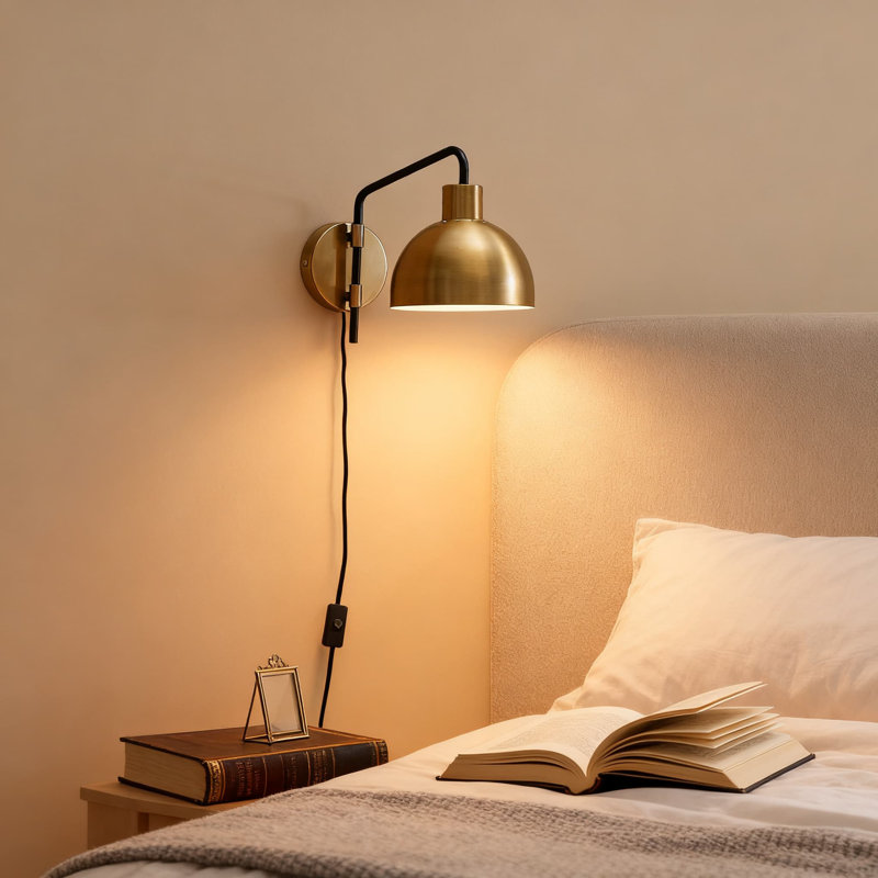 Applique murale enfichable ou câblée avec interrupteur en ligne, design industriel rétro pour la chambre à coucher, la cuisine et la lecture