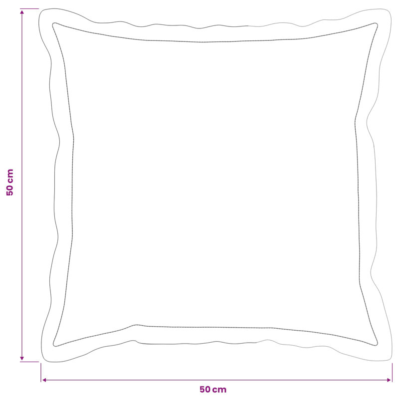 Wine Red Cushion, Cream, Square 50cm