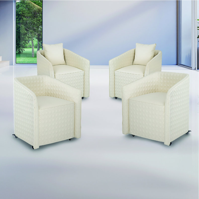 Fauteuil club large de 27 po Tripoli, Similicuir crème