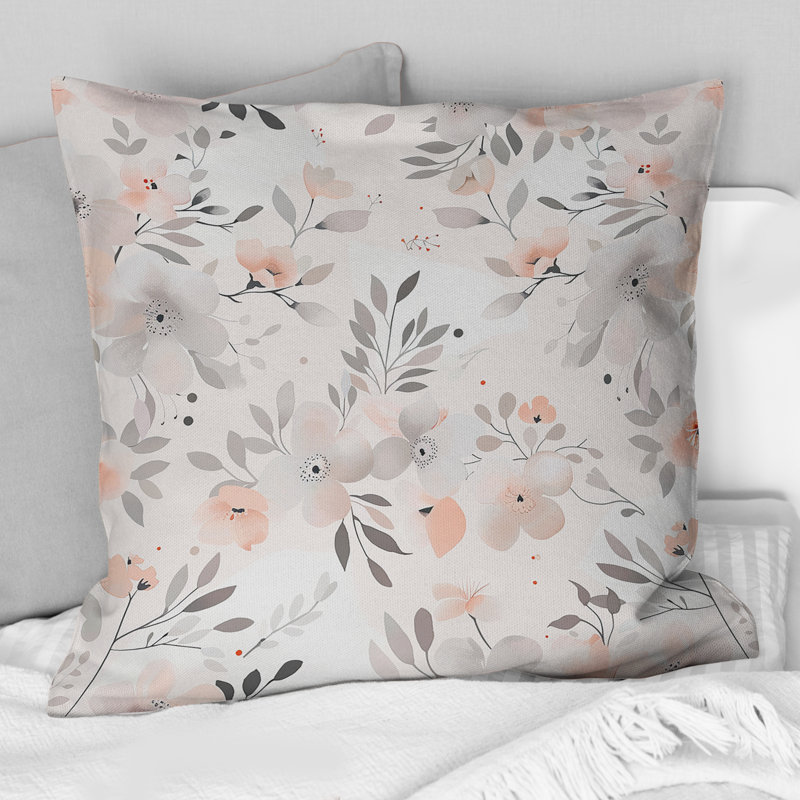 Coussin Pastho Paradise Flower II, H 16 po x l 16 po, Carrée
