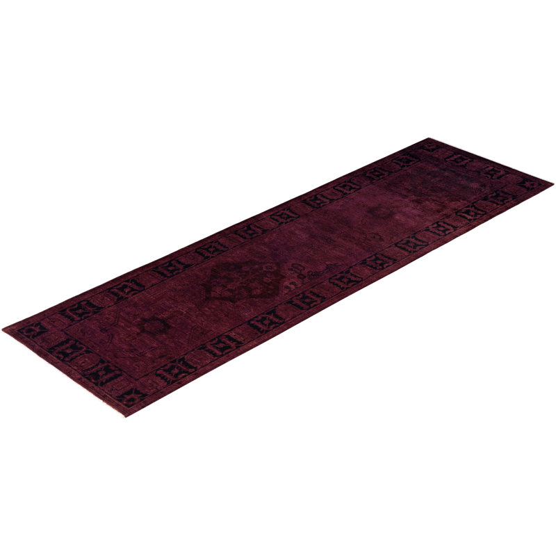 Overdyed One-of-a-Kind 3' 1" X 10' 1" Hand Knotted Area Rug