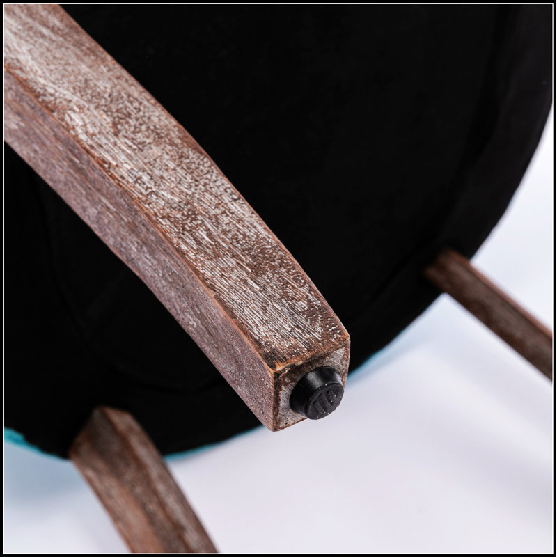 Chaise d'appoint rétro en tissu épaissi avec pieds en bois massif pour plus de confort et de style, Bleu