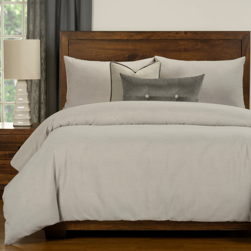 Atlantic Atlantic Ensemble de housse de couette et insert, Housse de couette pour grand lit, Gris