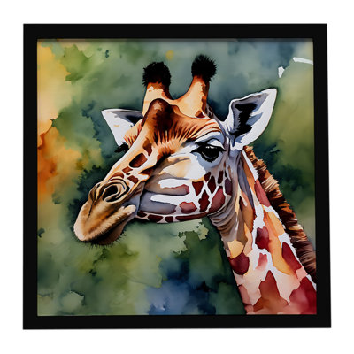 Girafe, reproduction d'art encadrée