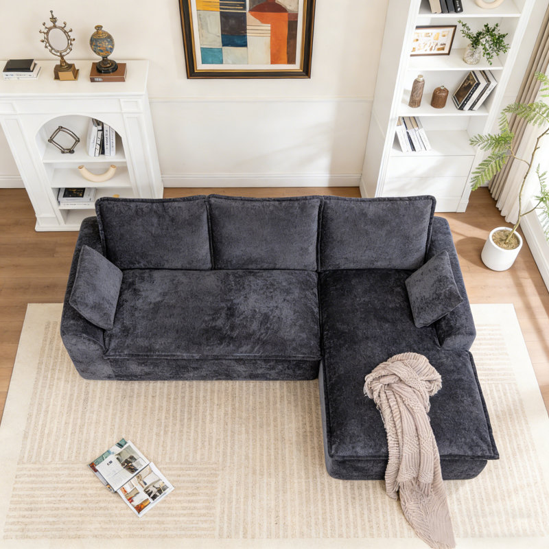 Canapé modulaire réversible de 103 po Cloud, Noir, Oui