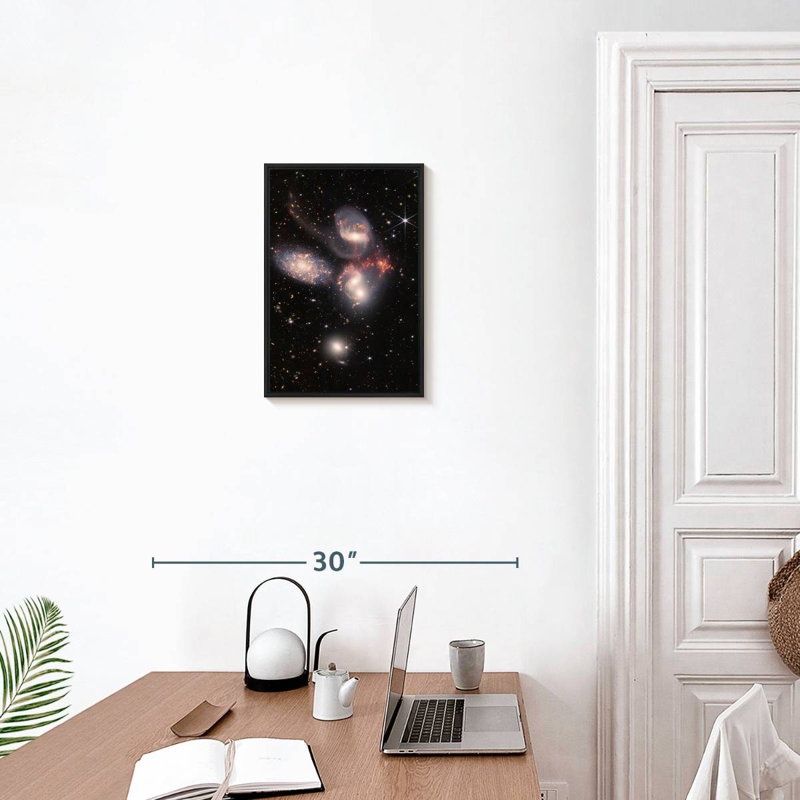 James Webb's Stephan's Quintet, 13 po x 19 po, Cadre flottant noir
